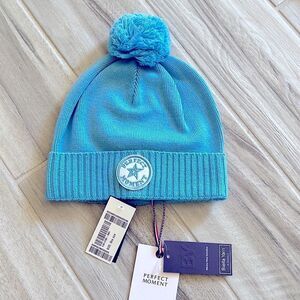 Perfect Moment Patch II Pompom Beanie Hat New
